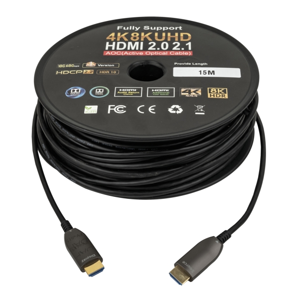 DAP HDMI 2.1 AOC Hybrid Fibre Cable, 8K @ 60Hz - 15m