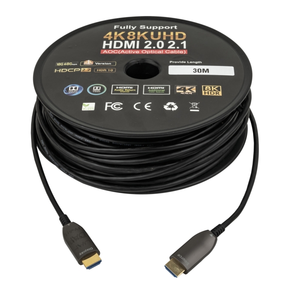 DAP HDMI 2.1 AOC Hybrid Fibre Cable, 8K @ 60Hz - 30m