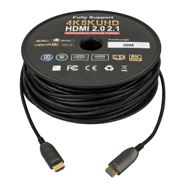 DAP HDMI 2.1 AOC Hybrid Fibre Cable, 8K @ 60Hz - 50m