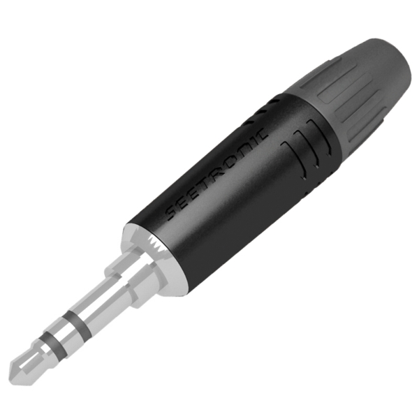 Seetronic M2TP3C-B 3-Pole 3.5mm Mini Jack Plug - Black