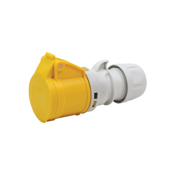 PCE Yellow 16A C Form 110V 2P+E Socket (213-4)