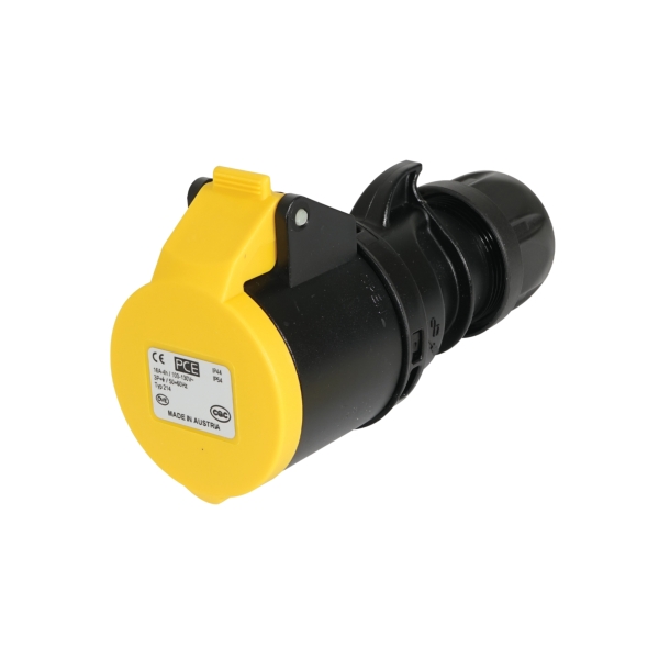 PCE 16A 110V 3P+E Socket Yellow/Black (214-6sx)