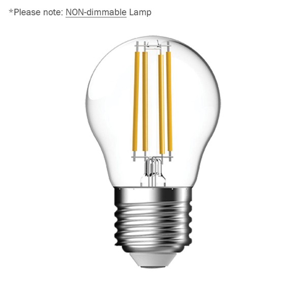GE Tungsram 4.5W LED Clear Golf Ball Filament Lamp, E27 2700K