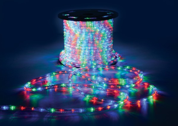 Lyyt Multicolour LED Rope Light, IP44, 50 metre reel