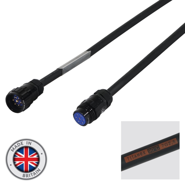 elumen8 25m Socapex 7-Pin Male - Female Titanex 2.5mm Cable