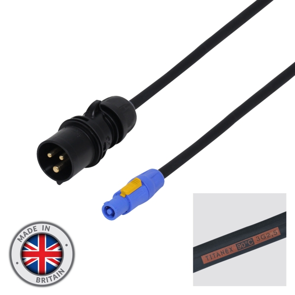 LEDJ 1.5m 2.5mm 16A Male - PowerCON Cable