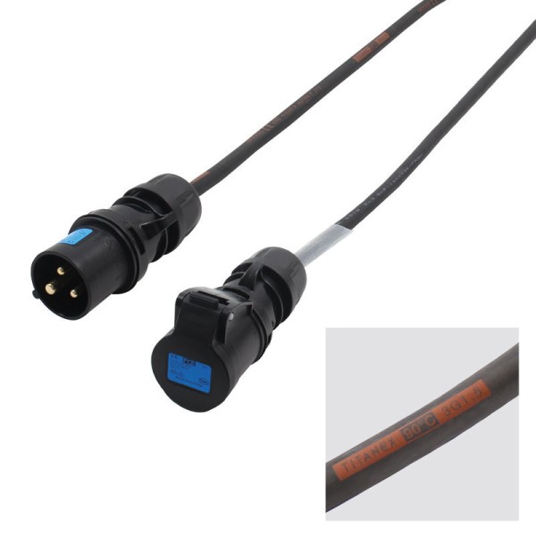 LEDJ 5m 1.5mm 16A Male - 16A Female Cable, PCE Midnight