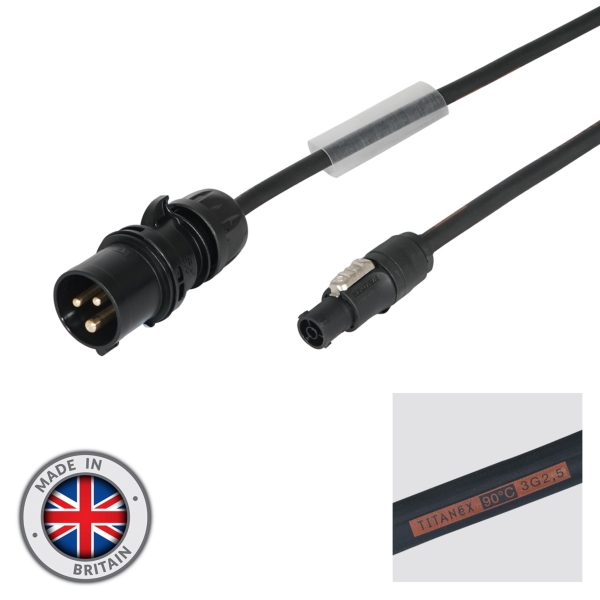 elumen8 1.5m 2.5mm 16A Male - PowerCON TRUE1 TOP Cable