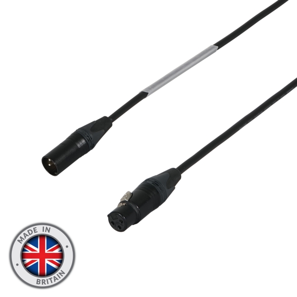 elumen8 1m Neutrik XLR Male - XLR Female Microphone Cable, Black