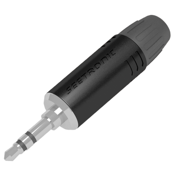 Seetronic MTP3C-B 3-Pole 3.5mm Mini Jack Plug - Black
