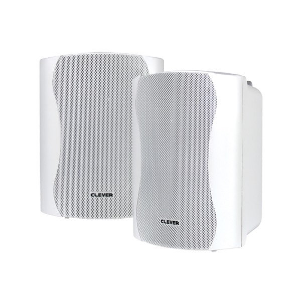 Clever Acoustics WPS 25T 4-Inch 2-Way Speaker Pair, 25W @ 8 Ohms or 100V Line - IP44