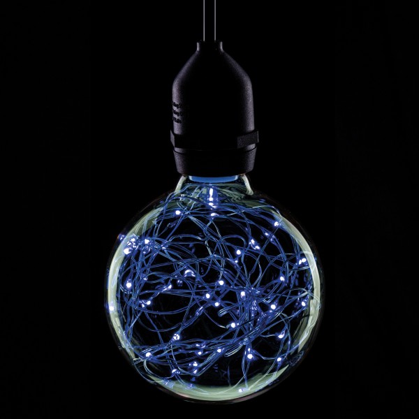Prolite 1.7W LED G95 ES Poly Star Polycarbonate Lamp, Blue