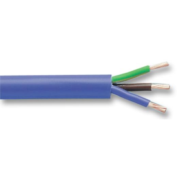 Pro-Elec 3183YA 4mm 3-Core Blue PVC Cable - 100M