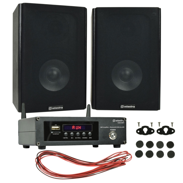 Adastra 2x AB-5 5.25-Inch Passive Bookshelf Speakers with S260-WIFI Amplifier Streaming Package