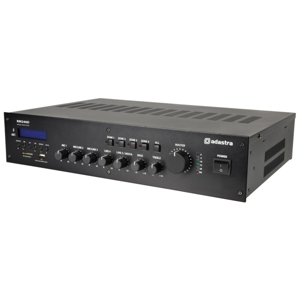 Adastra RM240D Mixer-Amplifier with DAB+, BT, USB/SD, 240W @ 4 Ohms