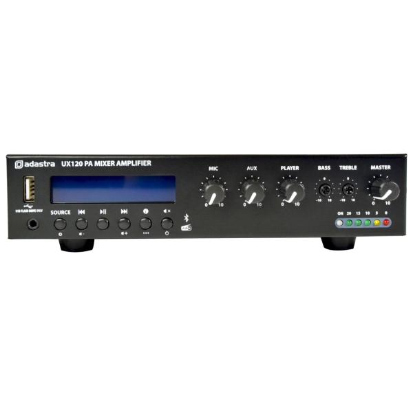 Adastra UX120 Compact 100V Mixer-Amplifiers, 120W @ 2 Ohms or 100V Line