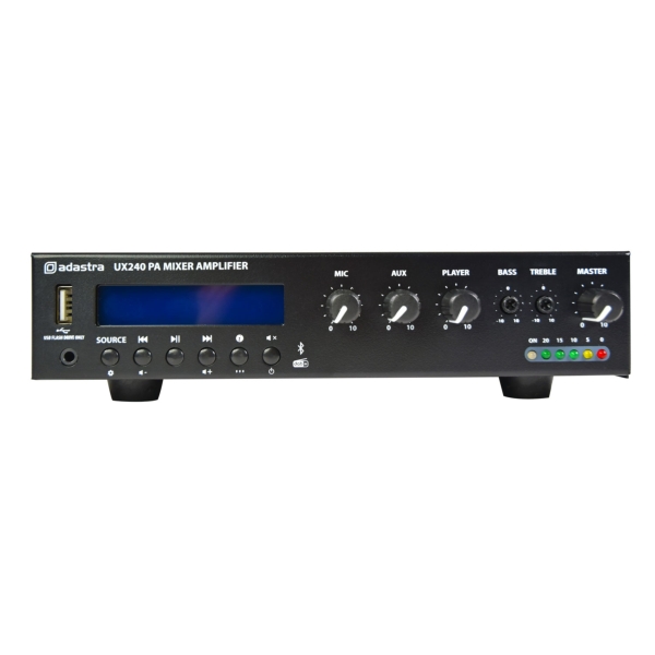 Adastra UX240 Compact 100V Mixer-Amplifiers, 240W @ 2 Ohms or 100V Line