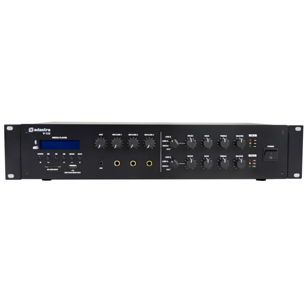 Adastra V-122 Dual Zone 100V Mixer-Amplifier, 2x 120W @ 8 Ohms or 100V Line