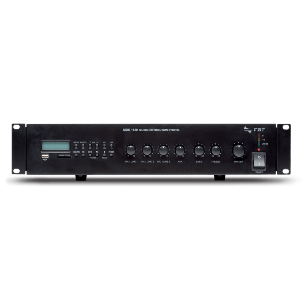 FBT MDS 1120 Integrated Amplifier with CD, USB, SD Card and Tuner, 120W @ 4 Ohms or 25V / 70V / 100V Line