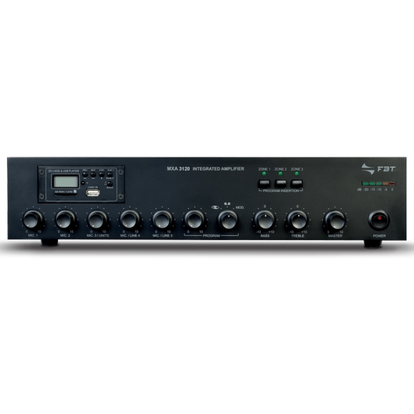 FBT MXA 3120 Integrated Mixer Amplifier, 120W @ 8 Ohms or 50V / 70V / 100V Line