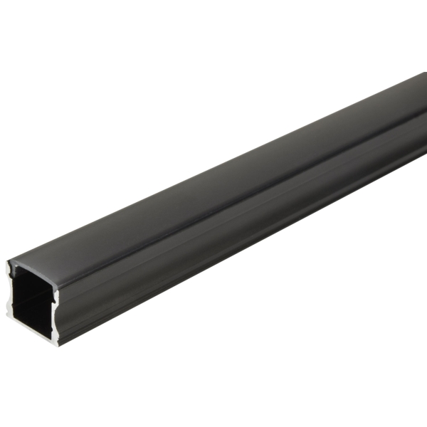 Fluxia AL1-C1714C Aluminium LED Tape Profile, Tall 1 metre with Crown Diffuser - Black