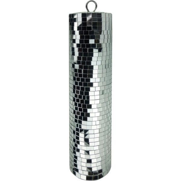 FXLab Silver Mirror Cylinder with Foam Core, 10mm Facets - 400 x 90mm