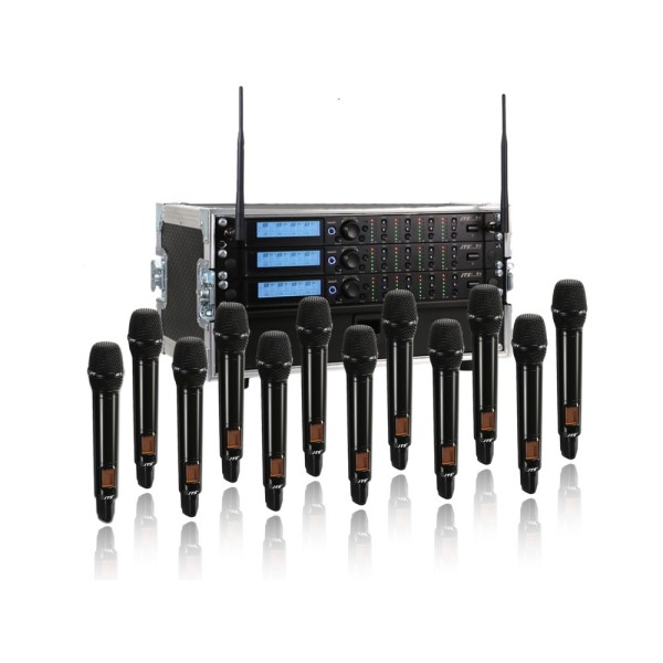 JTS 12 Way R-4 Rack System with 12  JSS-4B Handheld Transmitters - Channel 38