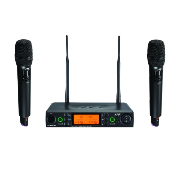 JTS RU-8012DB Dual Radio Microphone System with JTS RU-G3TH Hand Held Microphone - Channel 70