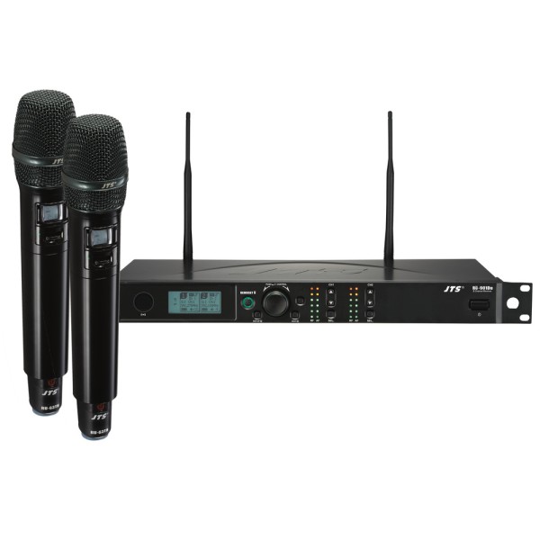 JTS RU-901G3Du Dual Radio Microphone System with 2x JTS RU-G3TH Hand Held Microphones - Channel 65 to 70