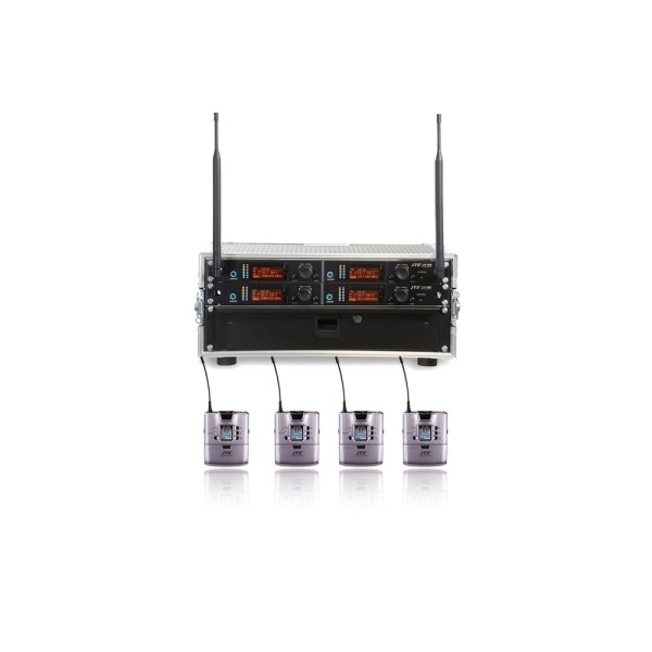 JTS 4 Way UF-20R Rack System with 4 UF-20TB Beltpack Transmitters - Channel 38