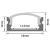 Fluxia AL1-C1709C Aluminium LED Tape Profile, Short 1 metre with Crown Diffuser - Black - view 7