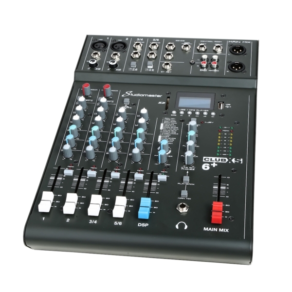 Studiomaster Club XS 6+ 6-Input Analogue Mixing Desk with Bluetooth & Digital FX