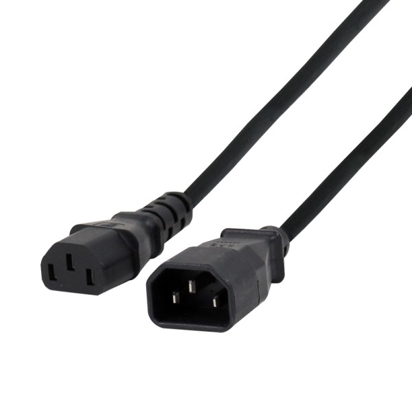 LEDJ 0.5m IEC Male - IEC Female Cable - Black