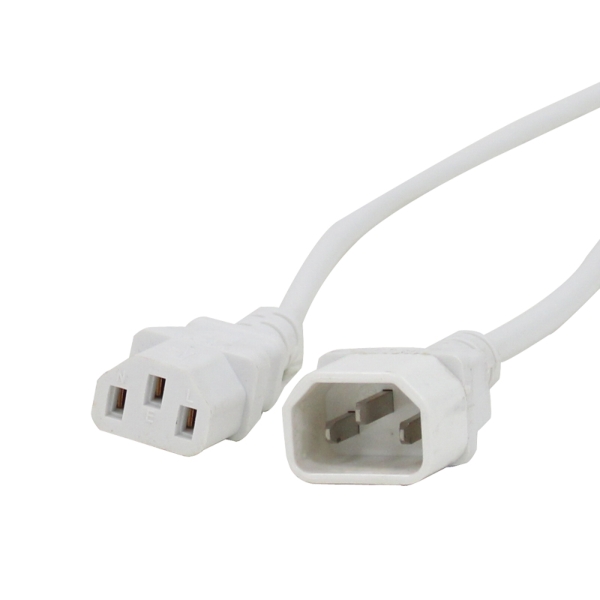 LEDJ 3m IEC Male - IEC Female Cable - White