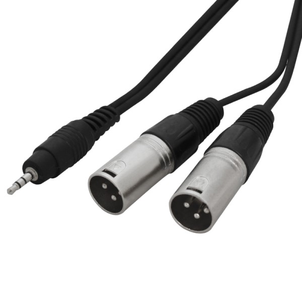 W Audio 1.5m 3.5mm Jack - 2x XLR Male Cable