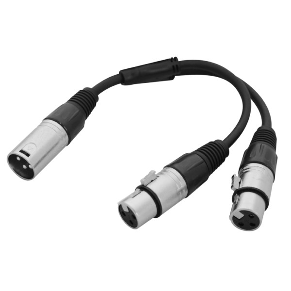 W Audio 0.25m XLR Male - 2x XLR Female Cable