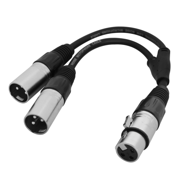 W Audio 0.25m XLR Female - 2x XLR Male Cable