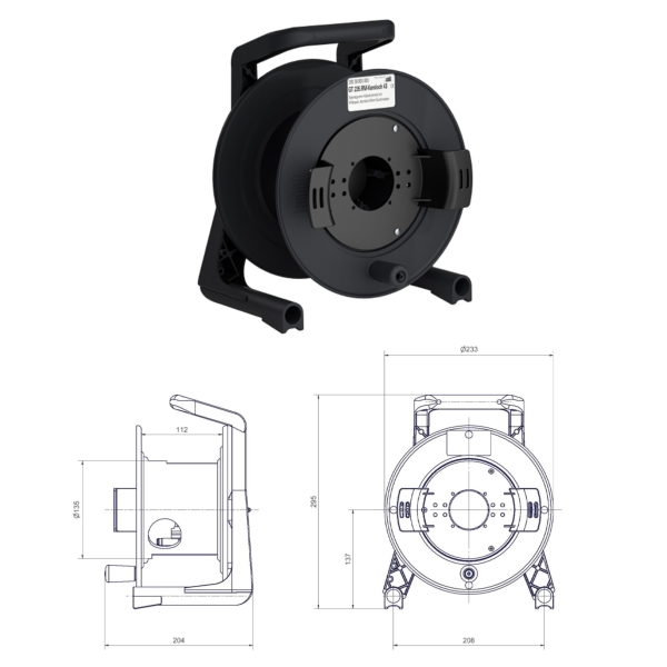 Schill GT235.RM Empty Cable Reel with Auxiliary Winder