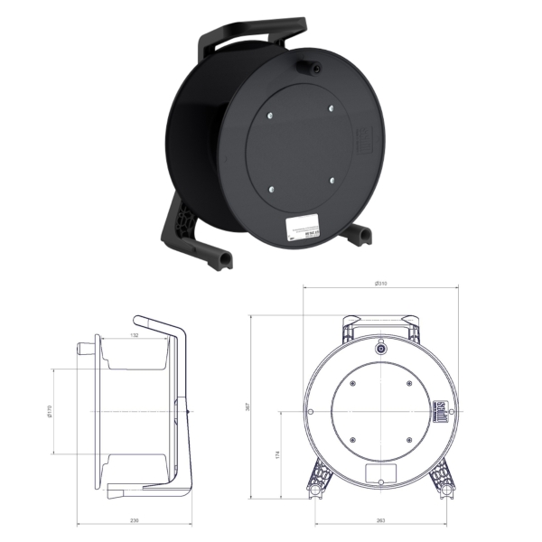 Schill GT310.SO Empty Cable Reel with Blank Plate