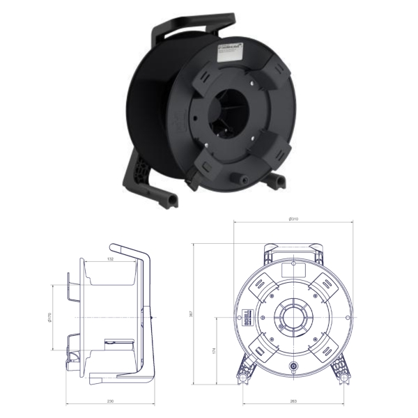 Schill GT310.RM Empty Cable Reel with Auxiliary Winder