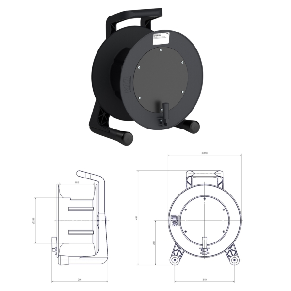 Schill GT380.SO Empty Cable Reel with Blank Plate