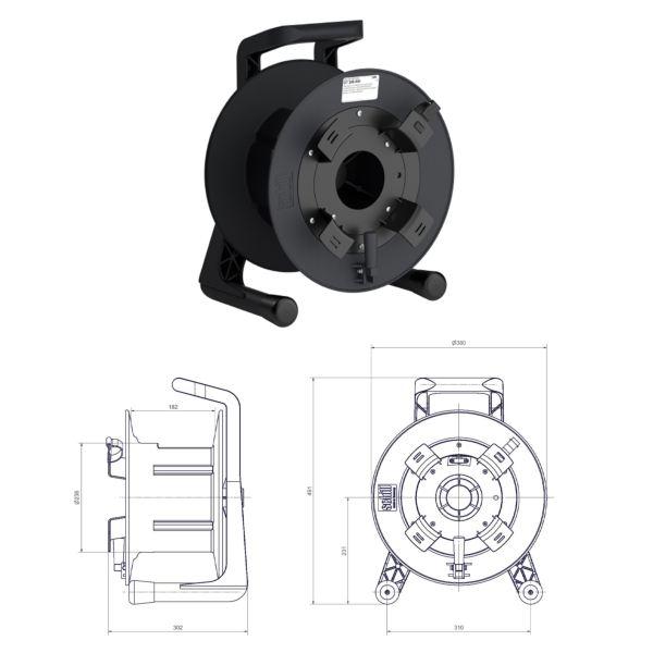 Schill GT380.RM Empty Cable Reel with Auxiliary Winder