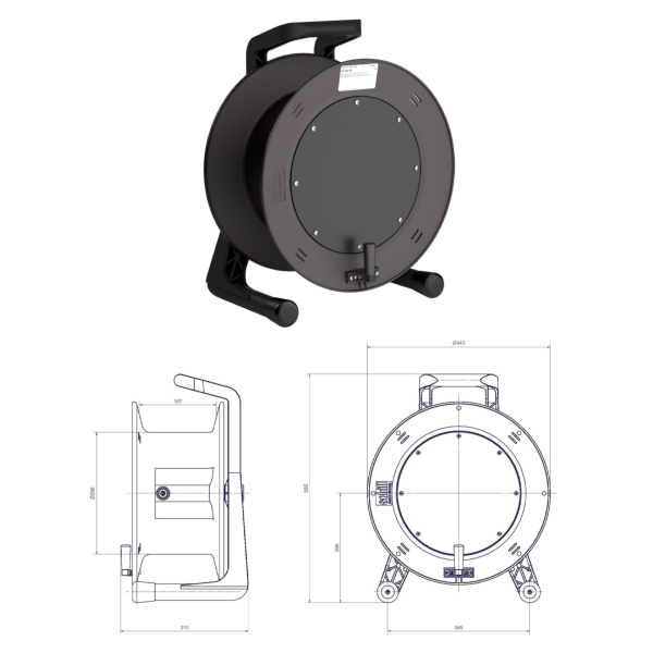 Schill GT450.SO Empty Cable Reel with Blank Plate