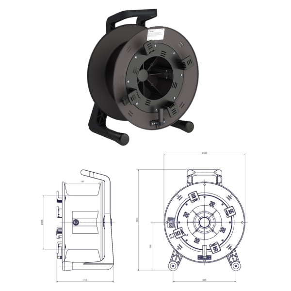 Empty Cable Reel with Blank Plate GT235.SO - Prolight Concepts (UK) Ltd