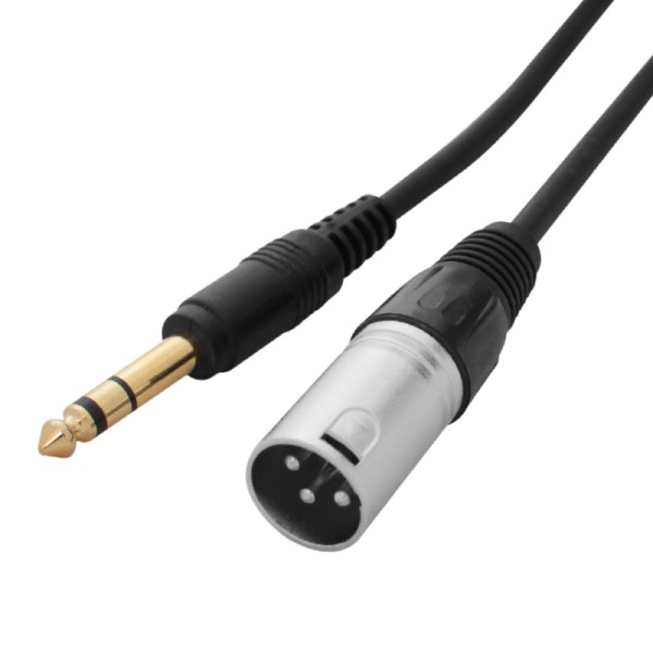 W Audio 0.25m XLR Male - 6.35mm Jack Stereo Cable