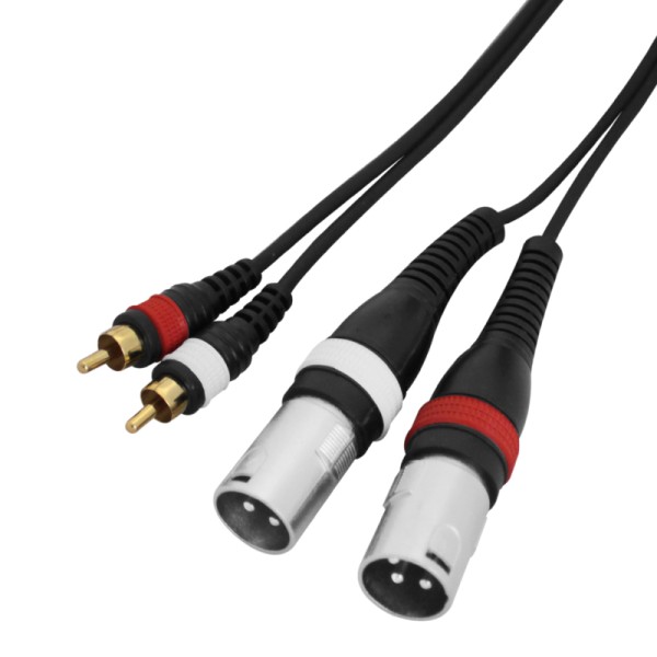 W Audio 3m 2x Phono - 2x XLR Male Cable