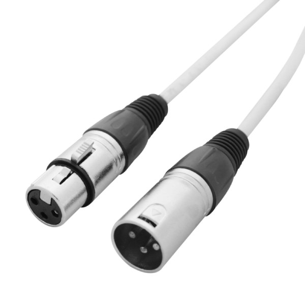 2M 3 pin XLR Male to Female DMX 512 in White