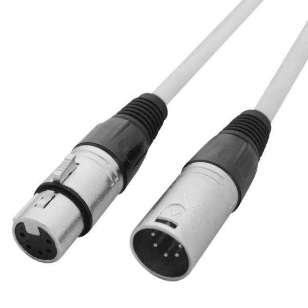 2M 5 pin XLR Male to Female DMX 512 in White