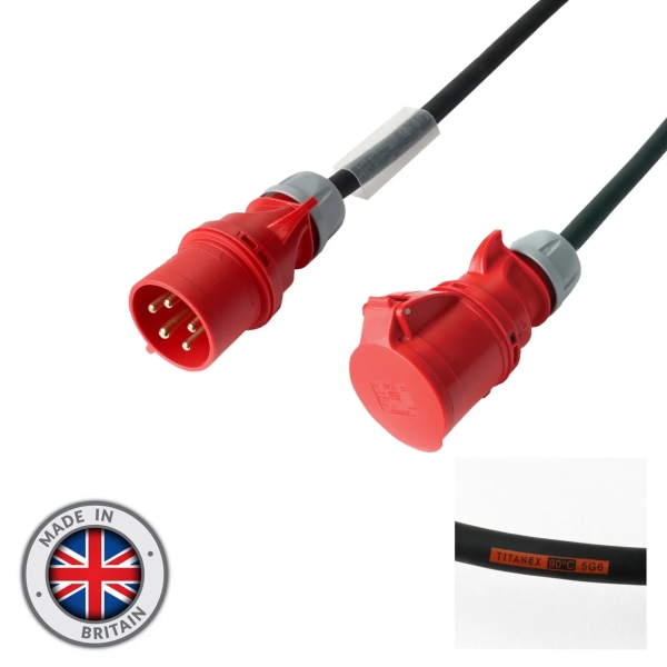 elumen8 50m 32A Male - 32A Female 3PH 6mm 5C Cable