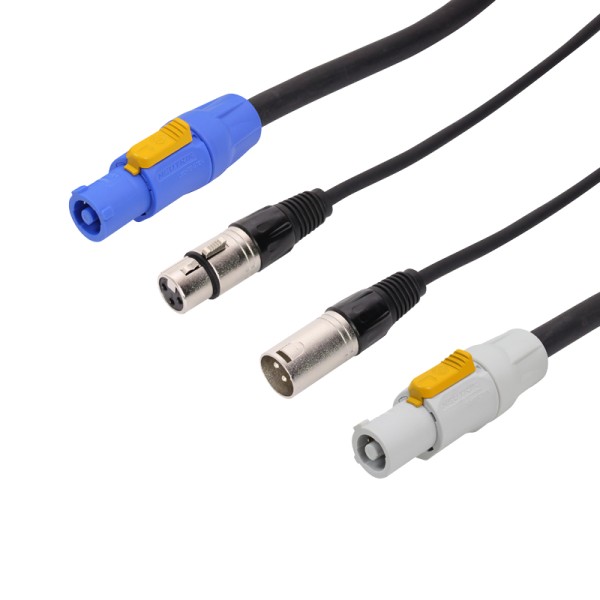 1.5m Combi 3-Pin DMX and PowerCON Cable Lead